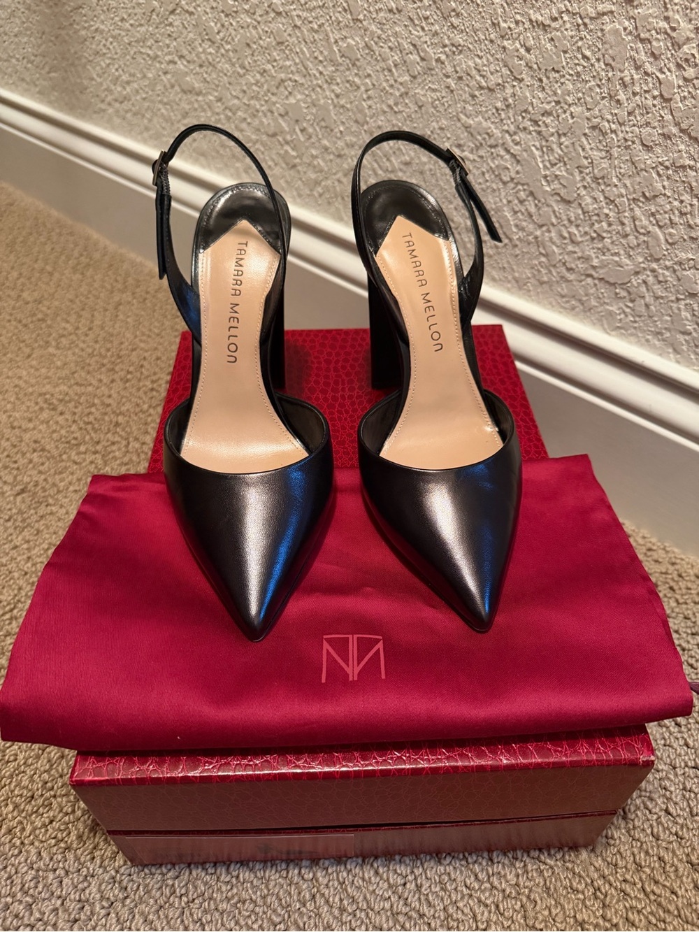 Tamara Mellon Liason 105 kidskin sling back heels